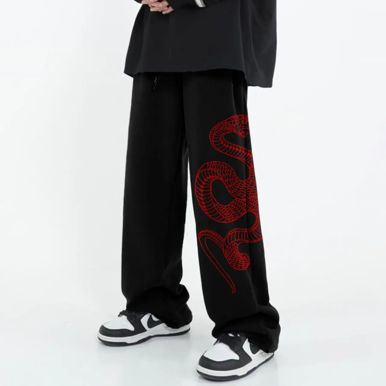 Black Snake Baggy Pants – Oversized Streetwear