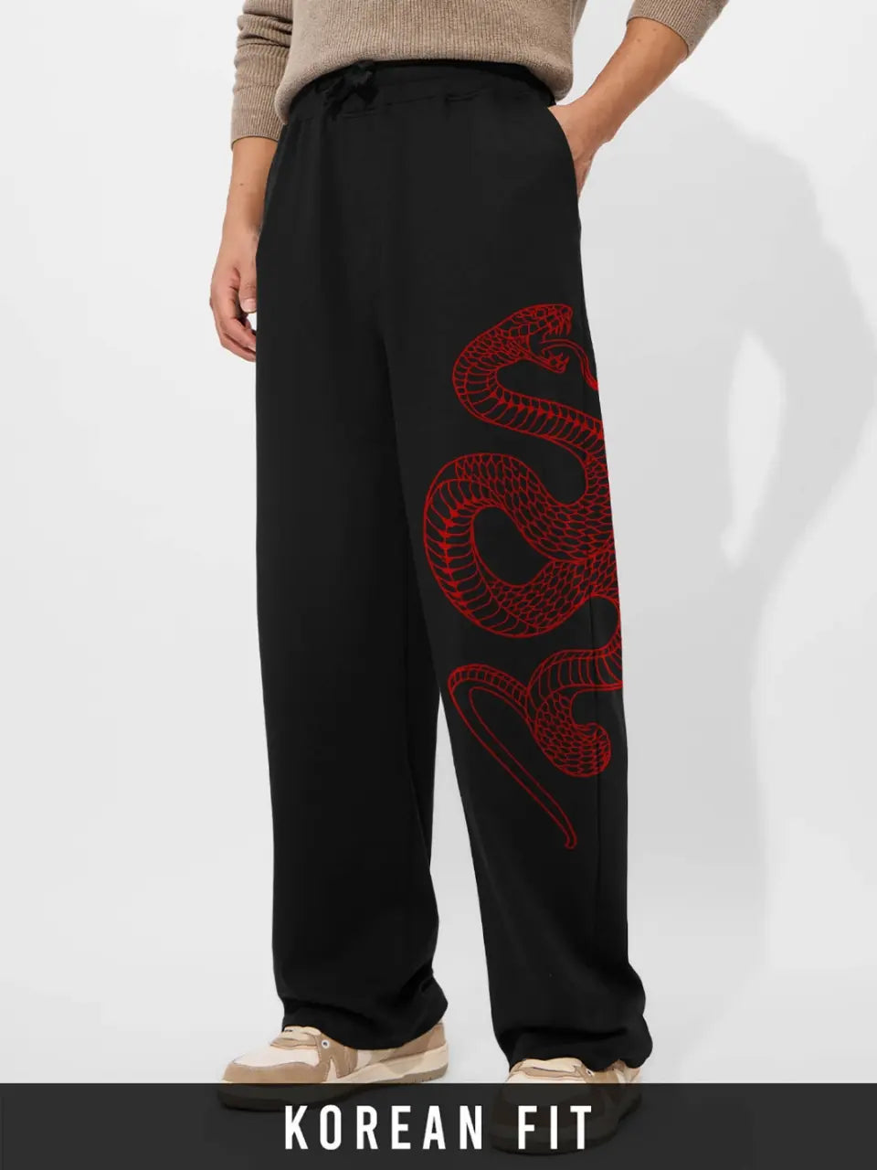 Black Snake Baggy Pants – Oversized Streetwear