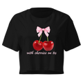 With Cherries on Top Women's Crop Top | Coquette Cherry Graphic Tee