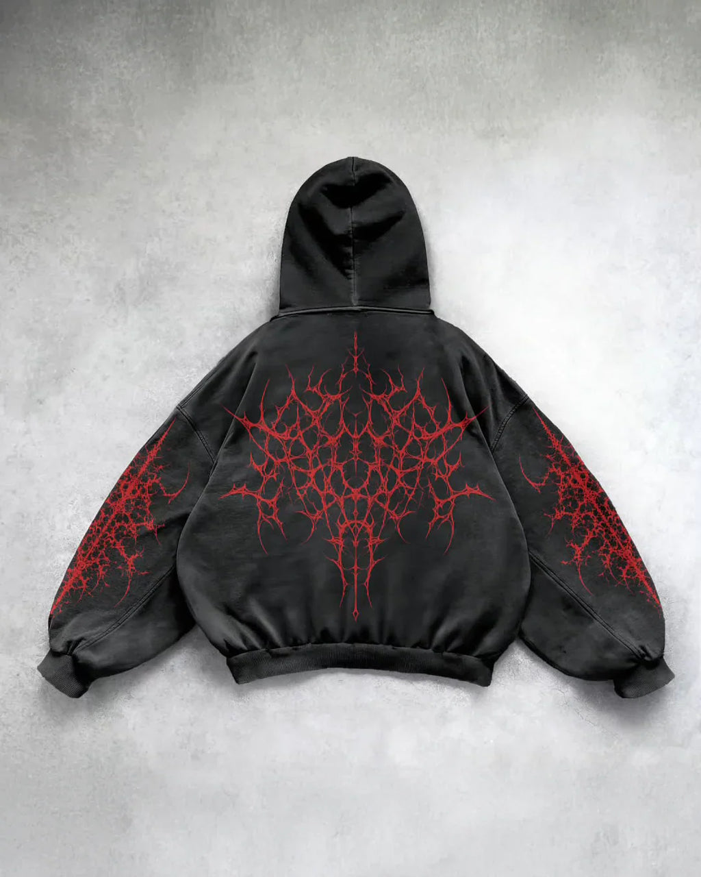 Blood Thorn Hoodie Black Oversized - Offday