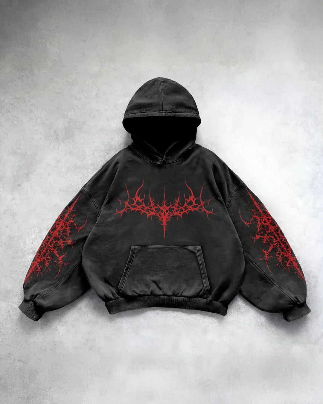 Blood Thorn Hoodie Black Oversized - Offday