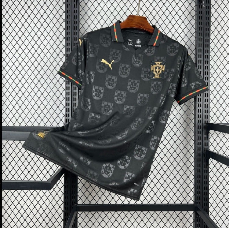 Portugal Black Jersey 2024/25 | Portugal National Team Football Shirt | Puma Soccer Jersey | Portugal Away Kit