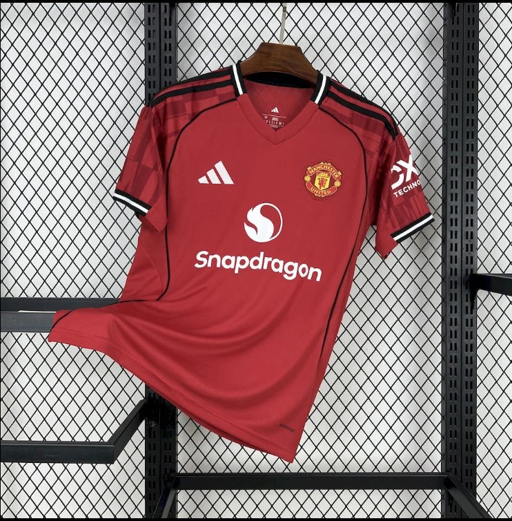 Manchester United 2024/25 Home Jersey | Man United Red Football Shirt | Adidas Soccer Kit | Snapdragon Sponsor Jersey
