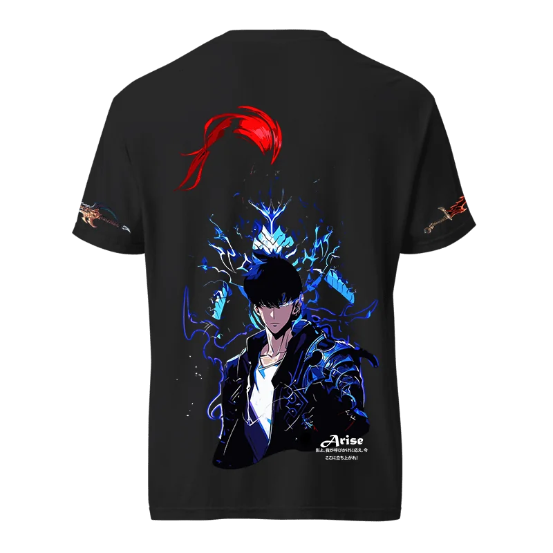 Arise Oversized Black T-Shirt – Solo Leveling Anime Graphic