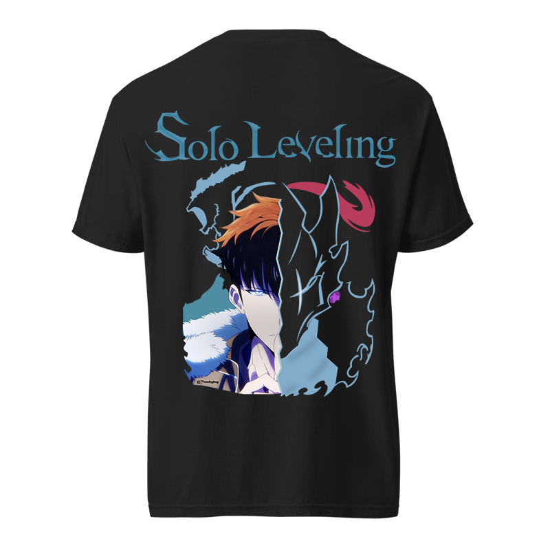 Solo Leveling Oversized Black T-Shirt – Anime Graphic Print