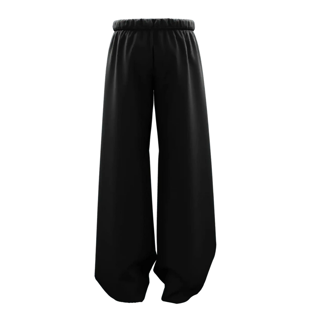 Oversized Black Baggy Pants with Red Snake Artwork