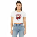 Cherries Graphic Women's Crop Top T-Shirt | Vintage Fruit Aesthetic Tee